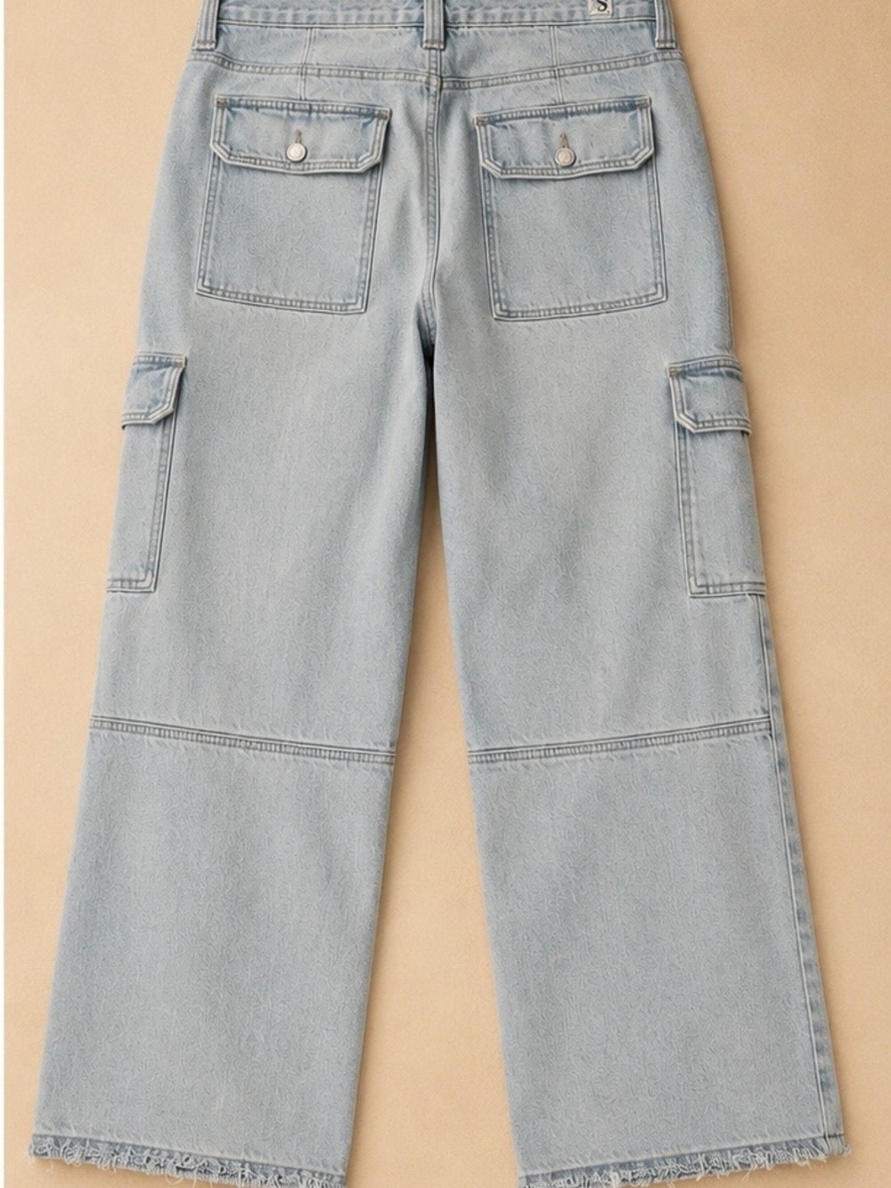 ALTAR’D STATE Light Wash Wide Leg Cargo Jeans Size 30 EUC Y2K 90’s - Picture 9 of 9